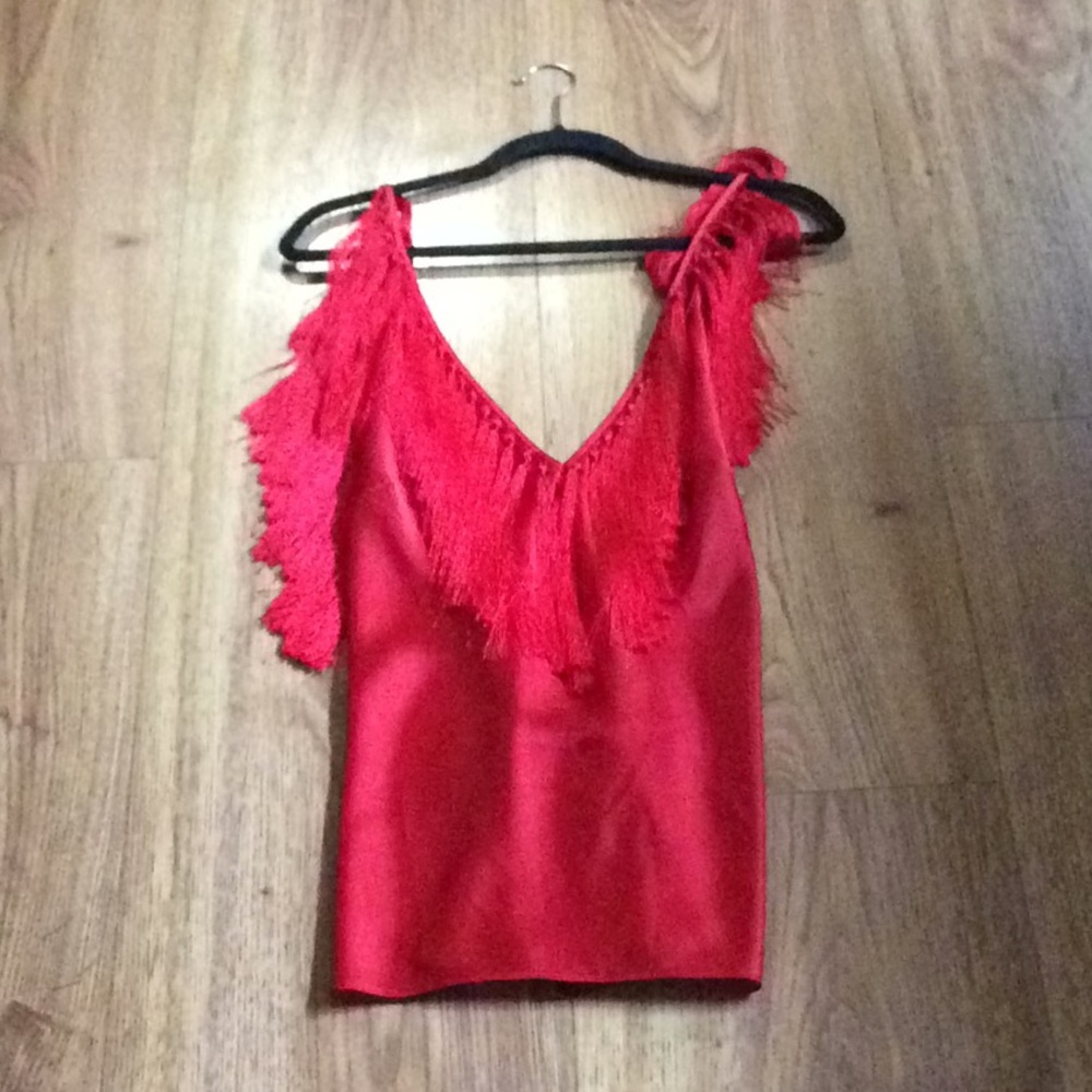 DVF Red Fringe Tank